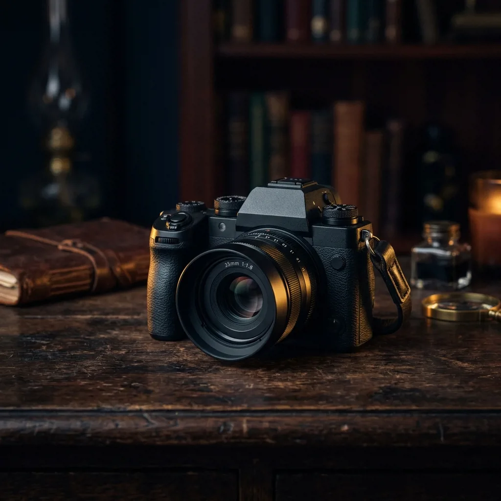 Беззеркальная камера Sony Alpha на столе оценщика