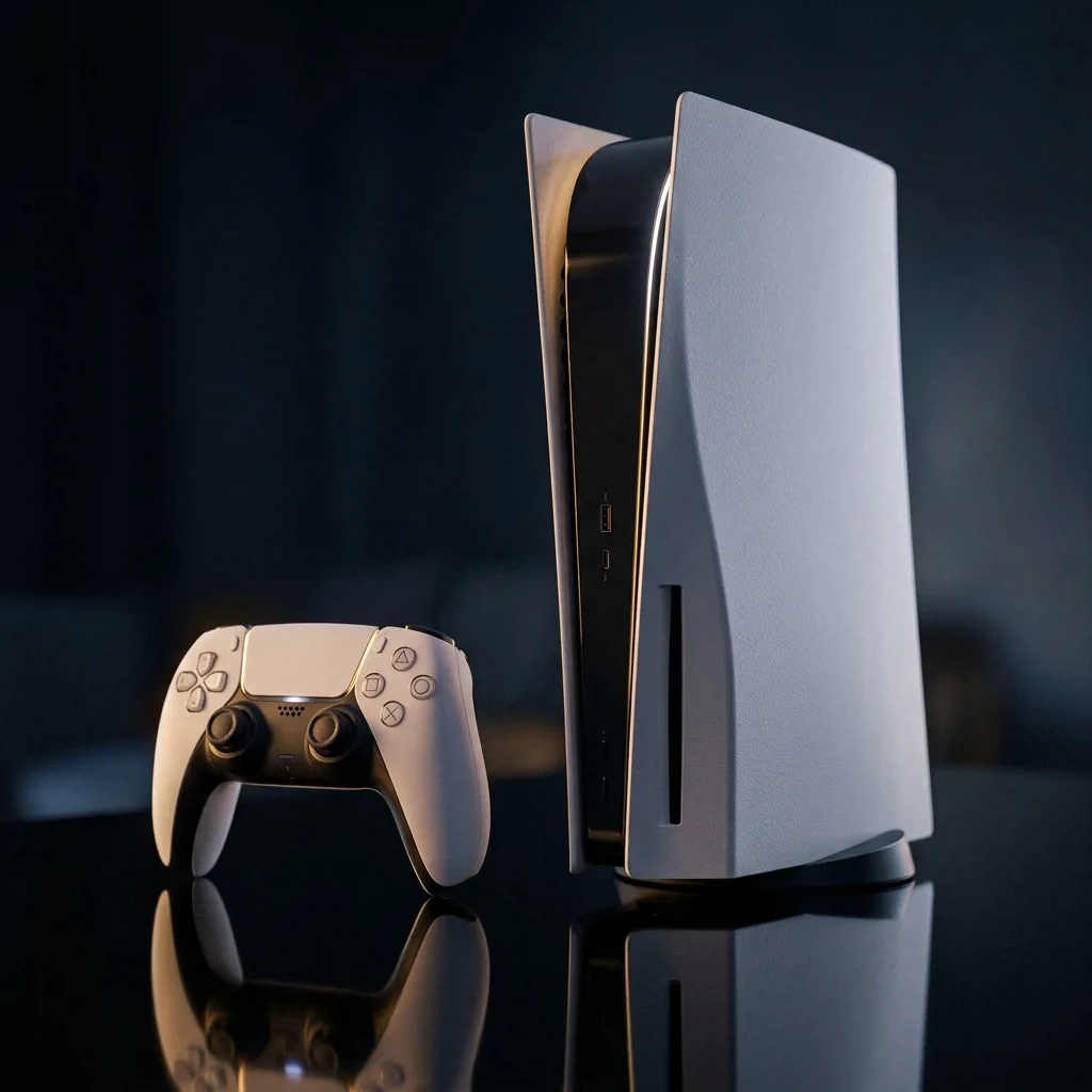 Игровая приставка Sony PlayStation 5 белого цвета с геймпадом DualSense