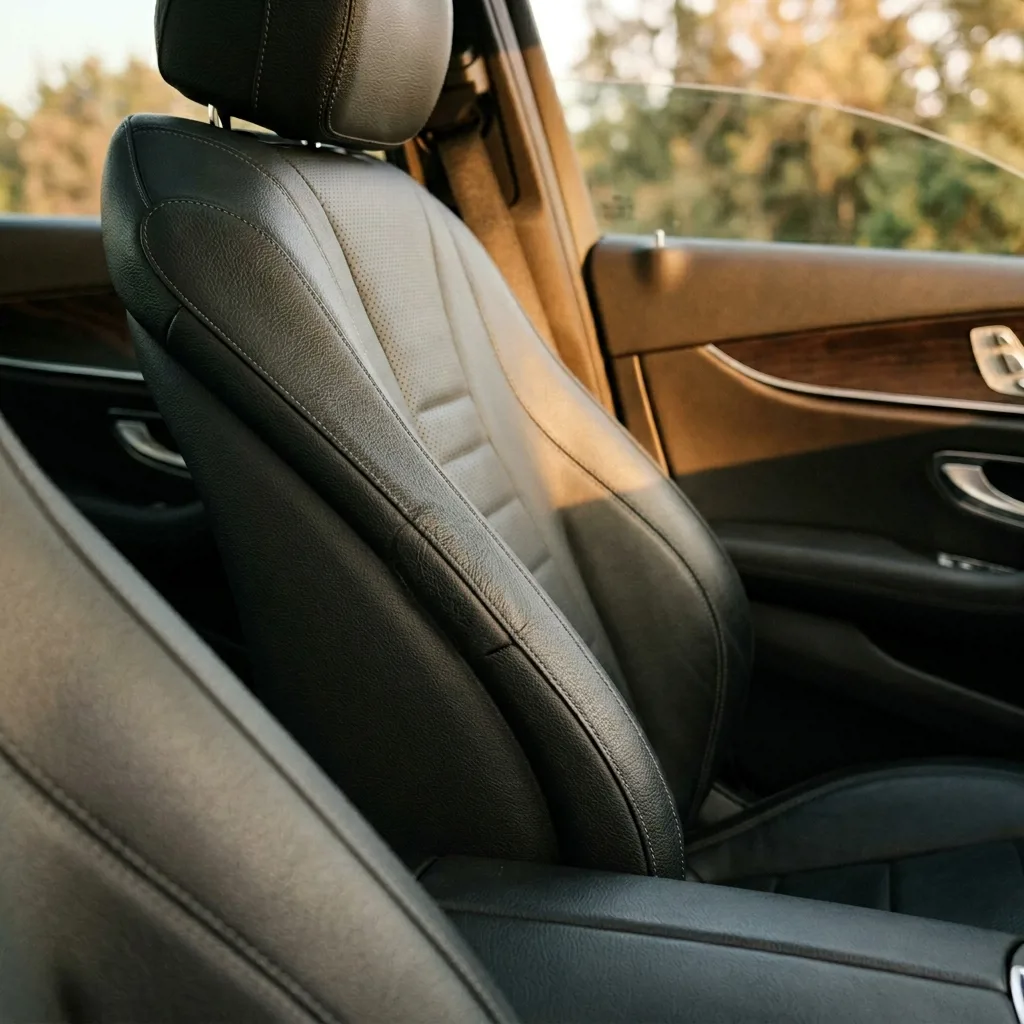 Восстановление кожаного сиденья Mercedes после прожога сигаретой
