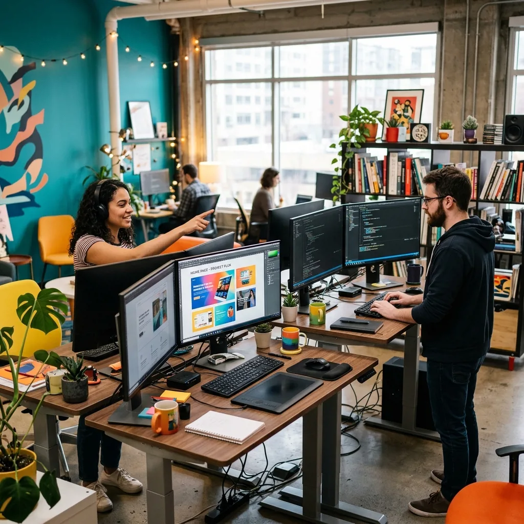 Команда MX-STUDIO за работой в офисе в Екатеринбурге