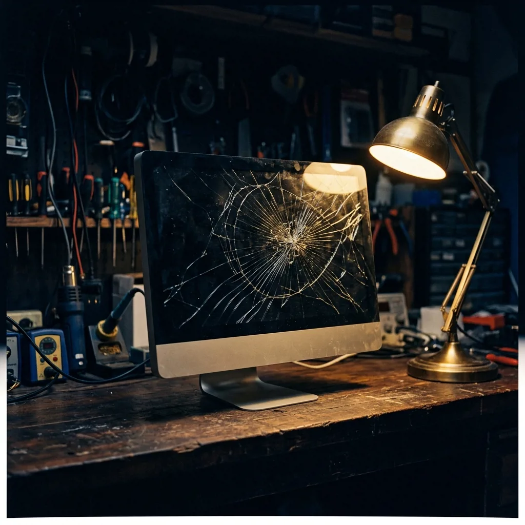 Моноблок iMac с треснувшим экраном