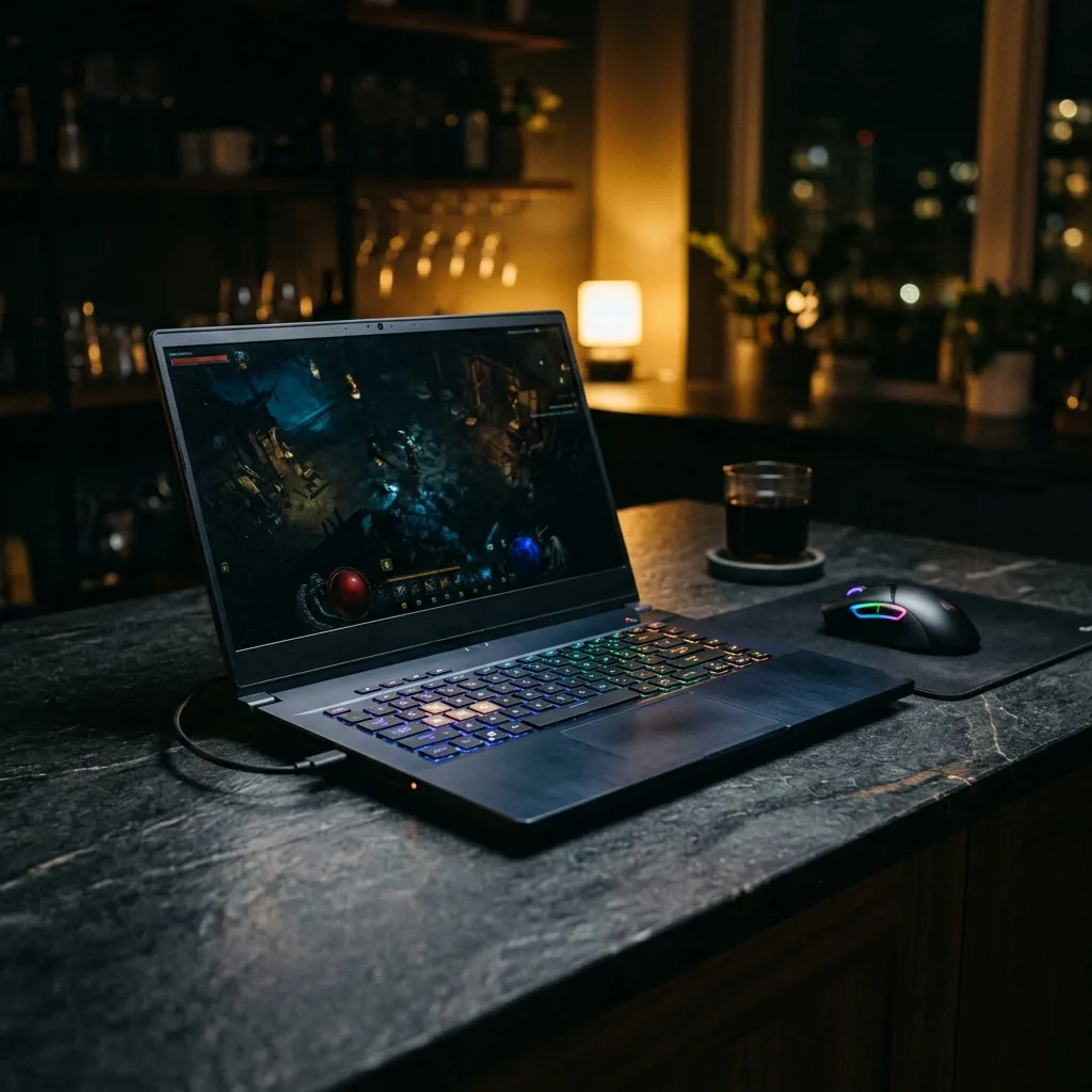 Ноутбук MacBook на столе перед оценкой специалистом