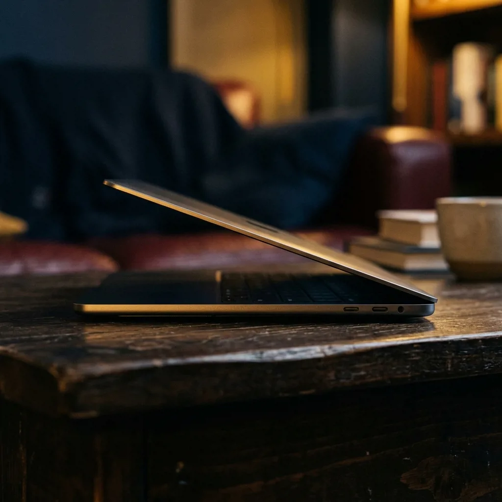 MacBook Air 13 M2 — порты и тонкий корпус сбоку