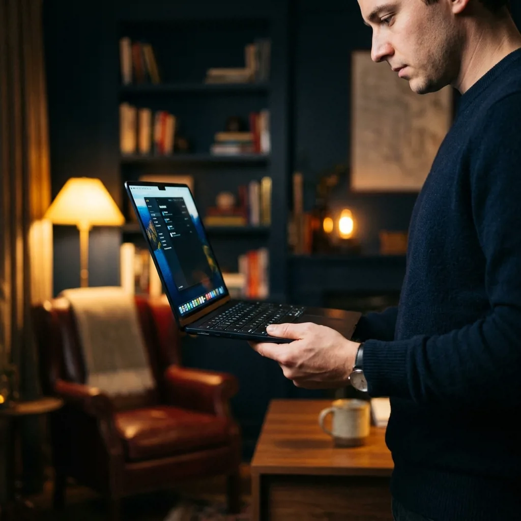 MacBook Air 13 M2 в руках покупателя — тонкий корпус и яркий дисплей