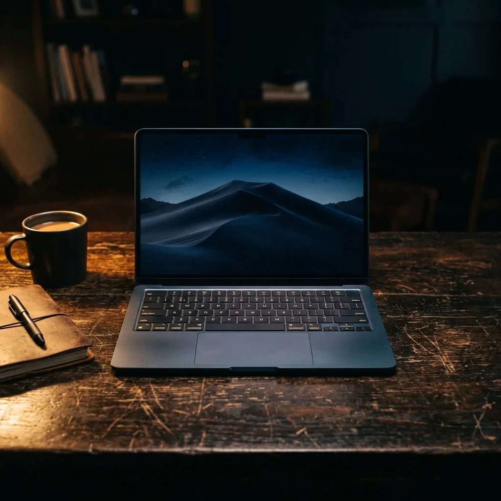 MacBook Air 13 M2 вид спереди, открытая крышка