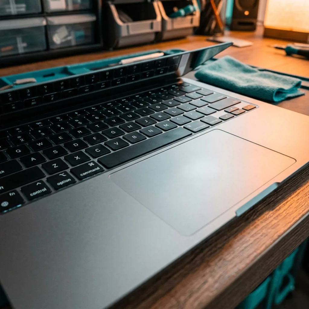 MacBook Air 13 M2 клавиатура и тачпад крупным планом после восстановления