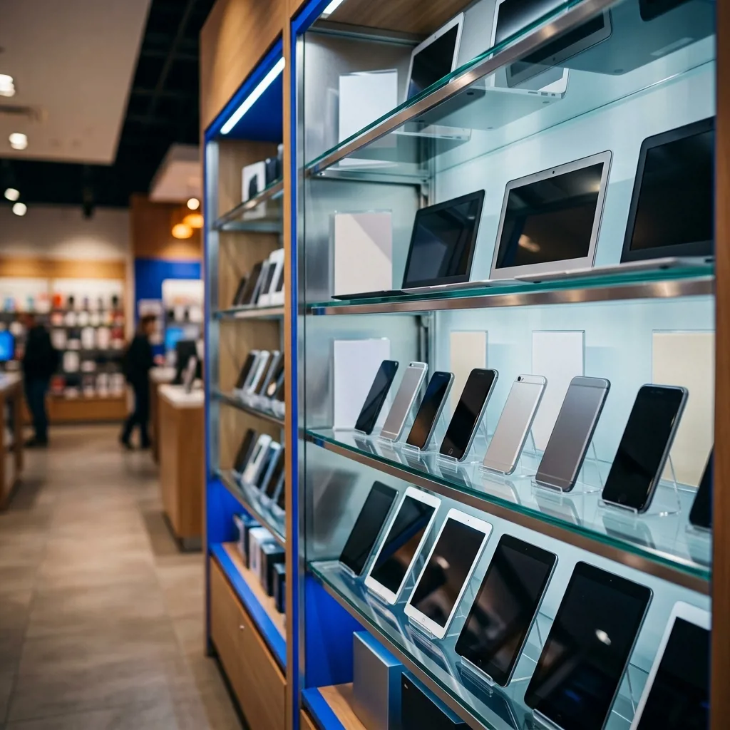 Витрина восстановленной техники Apple в магазине Re:Скупка в Санкт-Петербурге