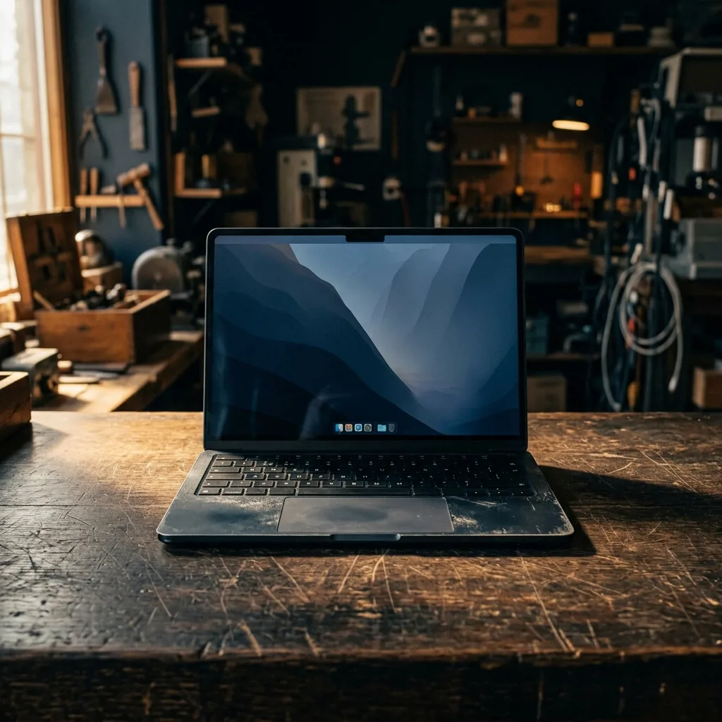 MacBook Air 13 M2 восстановленный — вид спереди, открытая крышка