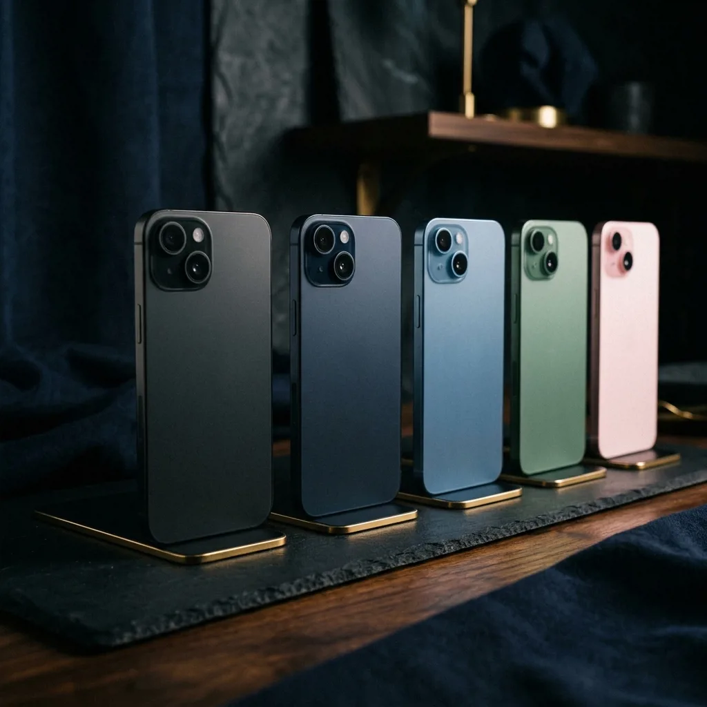 iPhone 15 в разных цветах — выбор восстановленных смартфонов в каталоге