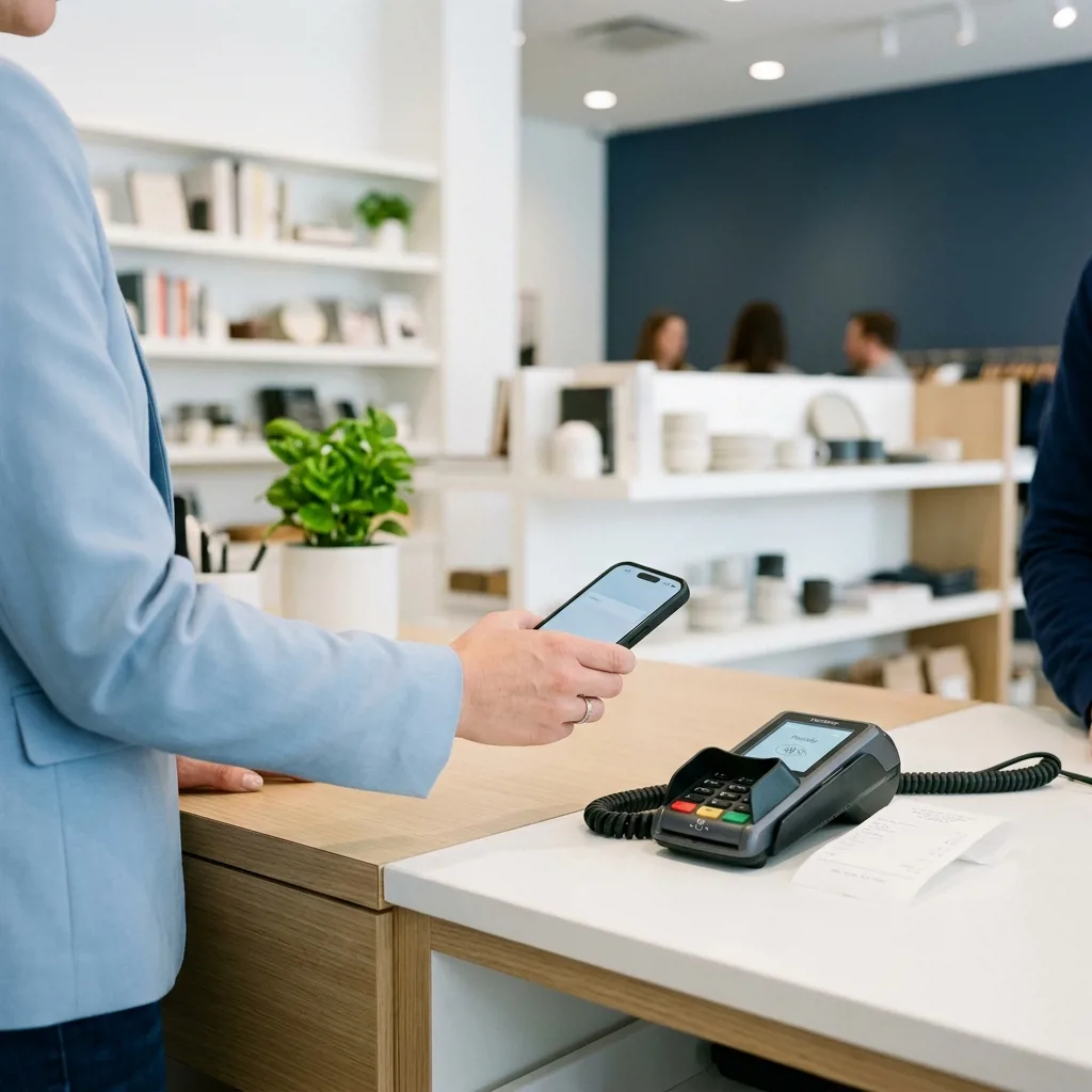 iPhone 15 в руке клиента перед продажей в Re:Skupka в Санкт-Петербурге
