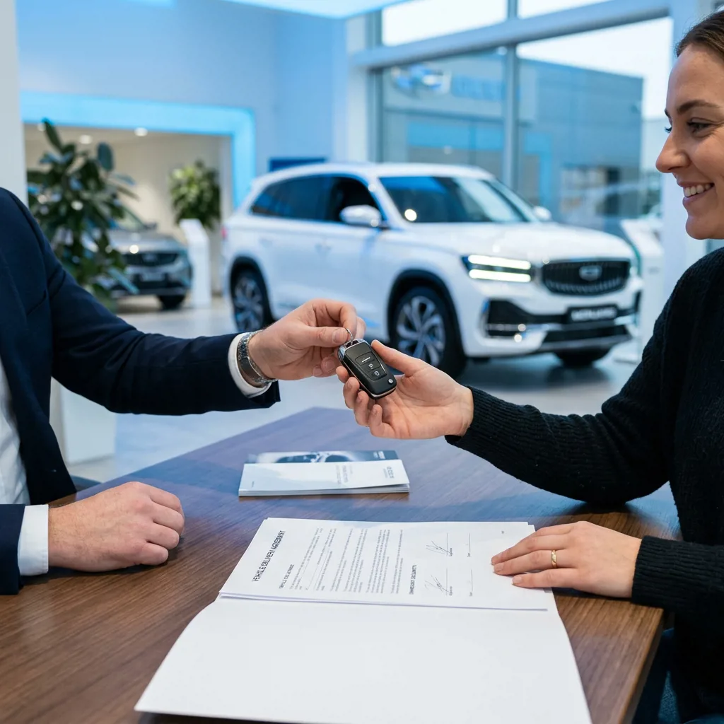 Момент передачи ключей от нового Geely