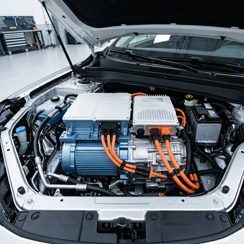 Электродвигатель Geely EX5 под капотом