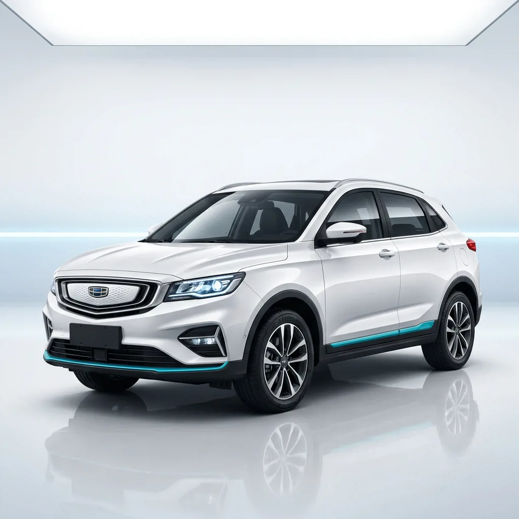Geely EX5 EM-i в комплектации Comfort, вид спереди сбоку