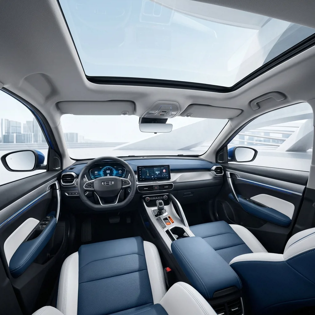 Интерьер салона Geely Coolray с цифровой панелью