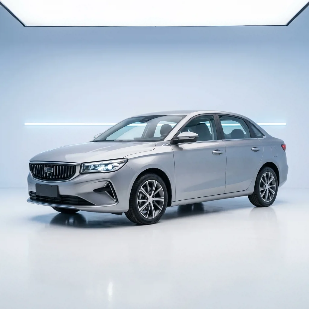Geely Emgrand серебристого цвета в автосалоне Астрахань