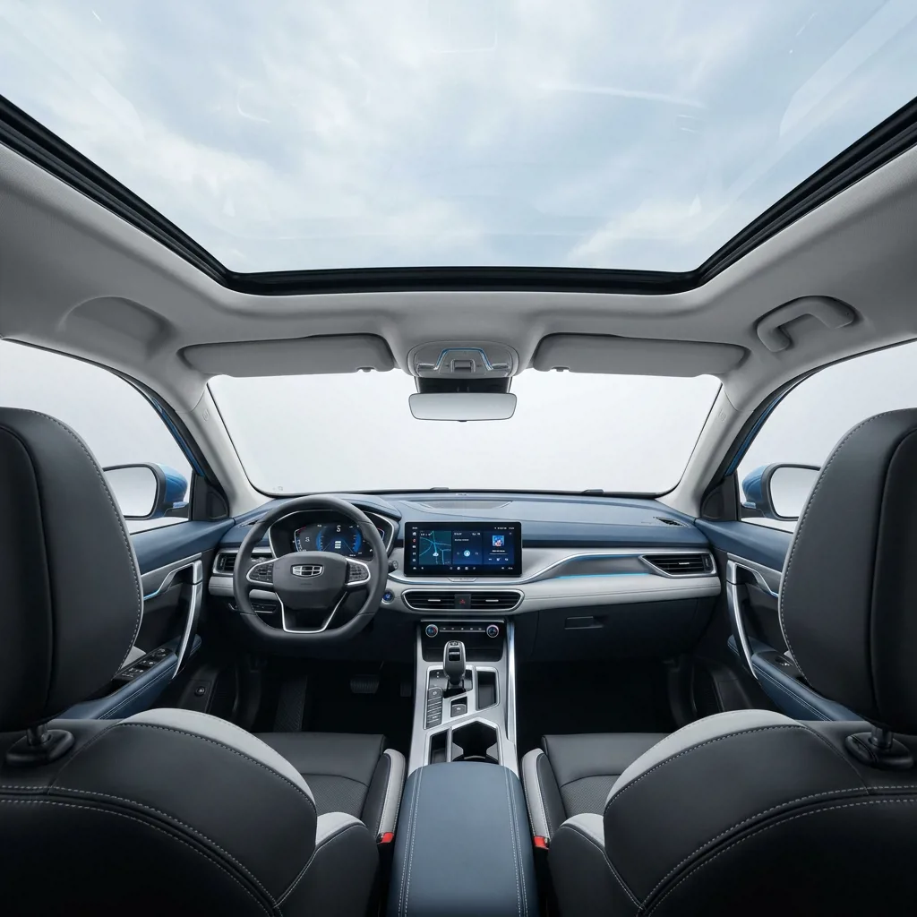 Интерьер Geely Cityray — панорамная крыша и мультимедиа