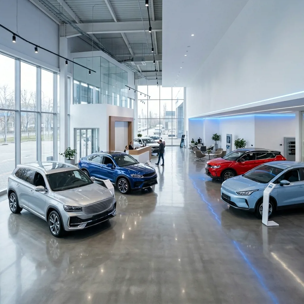 Современный шоурум Geely на Боевой улице, 25 в Астрахани