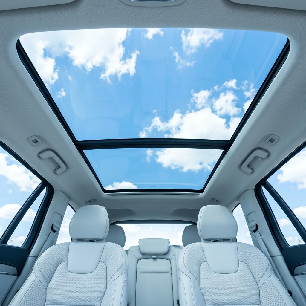 Панорамная крыша и салон Geely Atlas