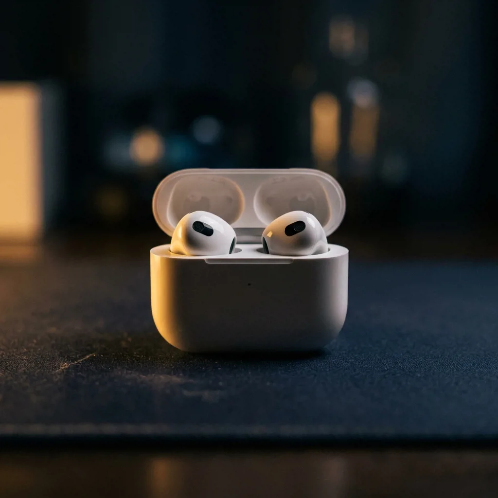 AirPods 3 в открытом зарядном кейсе — вид спереди