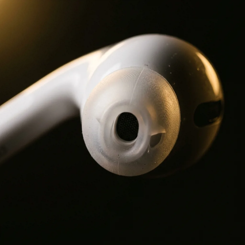Наушники AirPods Pro крупным планом — силиконовые амбушюры