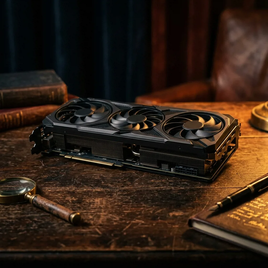 Игровая видеокарта GeForce RTX на столе оценщика