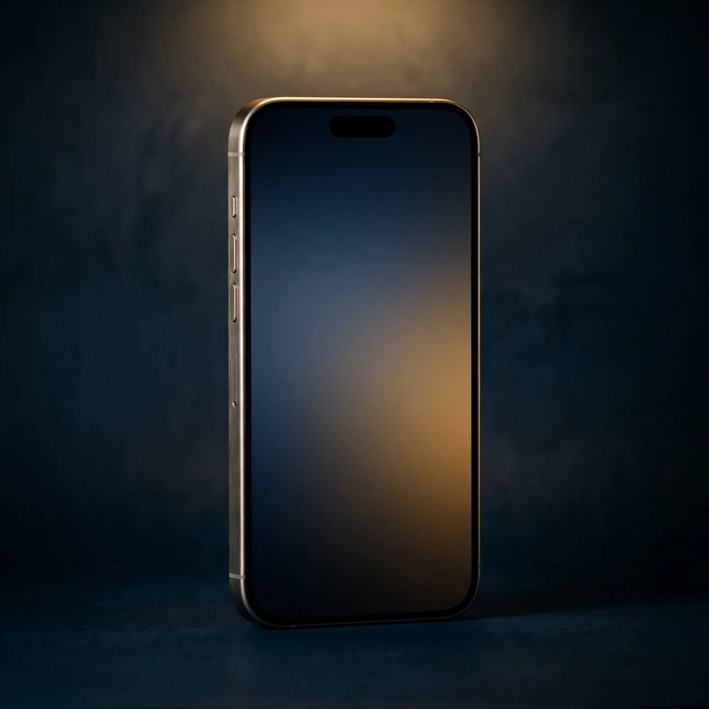 iPhone 15 Pro Max 512 ГБ — вид спереди, титановый корпус
