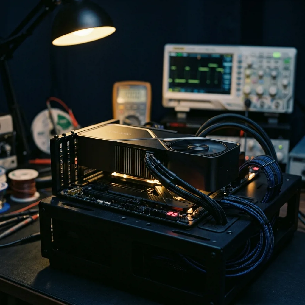 GeForce RTX 4090 в процессе диагностики на стенде