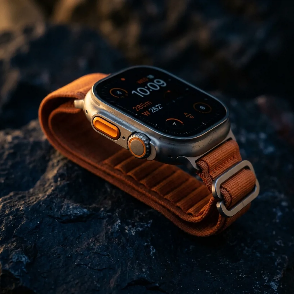 Apple Watch Ultra б/у — титановый корпус, оранжевая кнопка Action