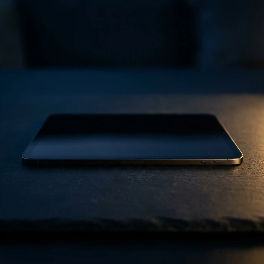 Планшет Apple iPad на столе перед оценкой