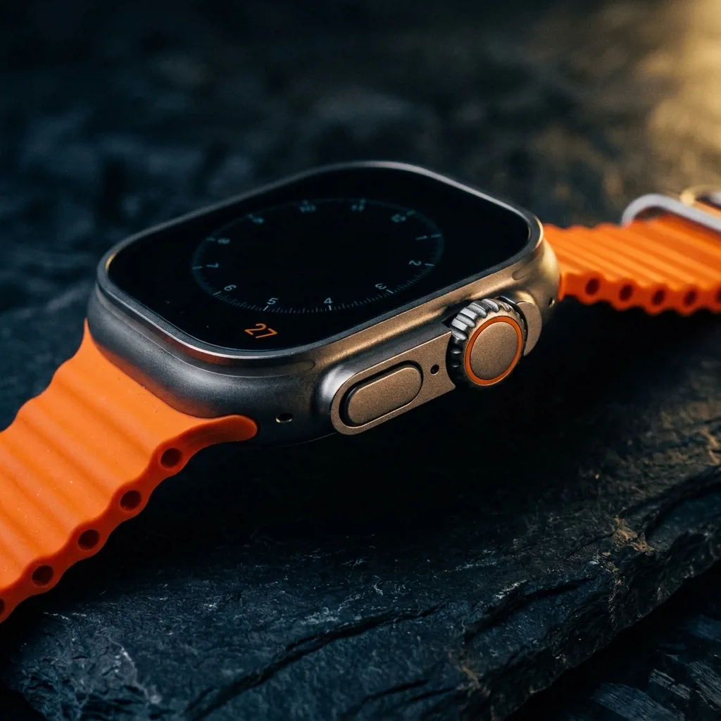 Apple Watch Ultra с оранжевым ремешком перед выкупом
