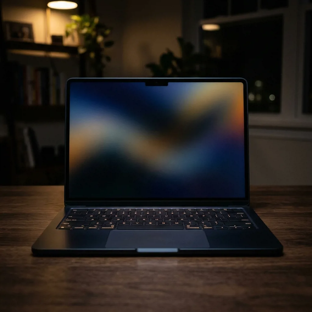 MacBook Air 13 M3 — вид спереди, тонкий корпус