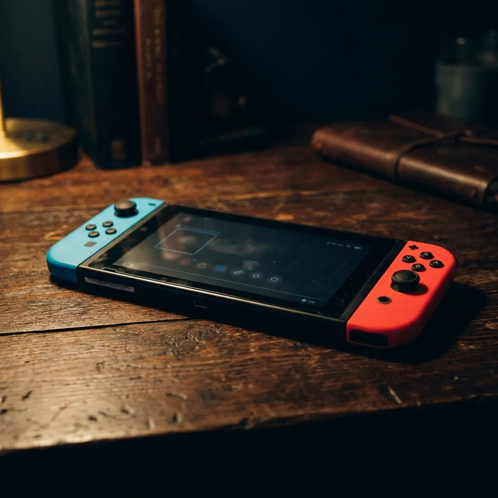 Портативная игровая консоль Nintendo Switch с красными и синими джойконами