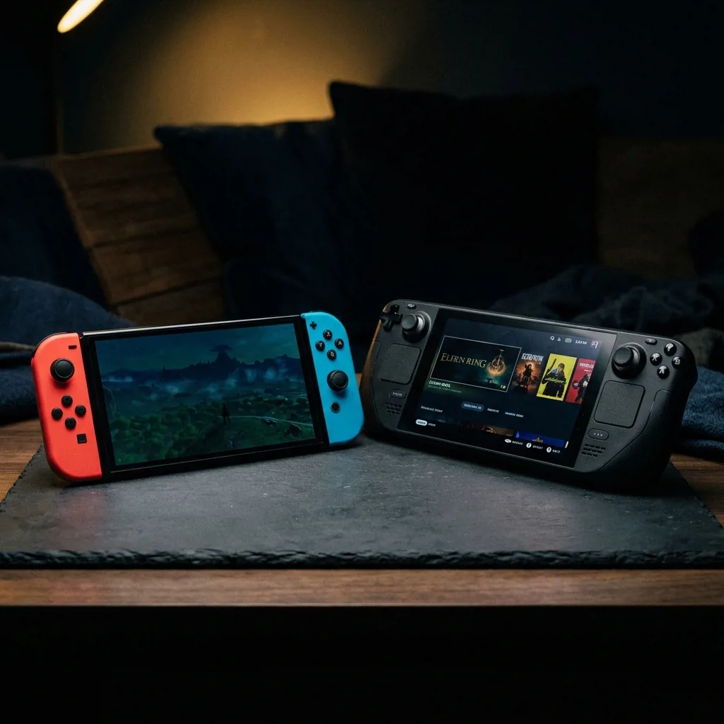 Портативные консоли Nintendo Switch OLED и Steam Deck