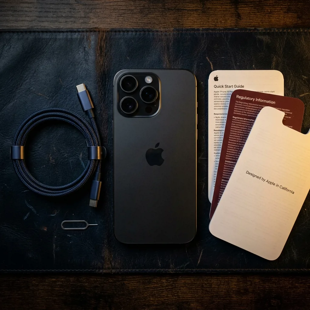 iPhone 16 Pro Max 256 ГБ — комплект поставки с кабелем и документами