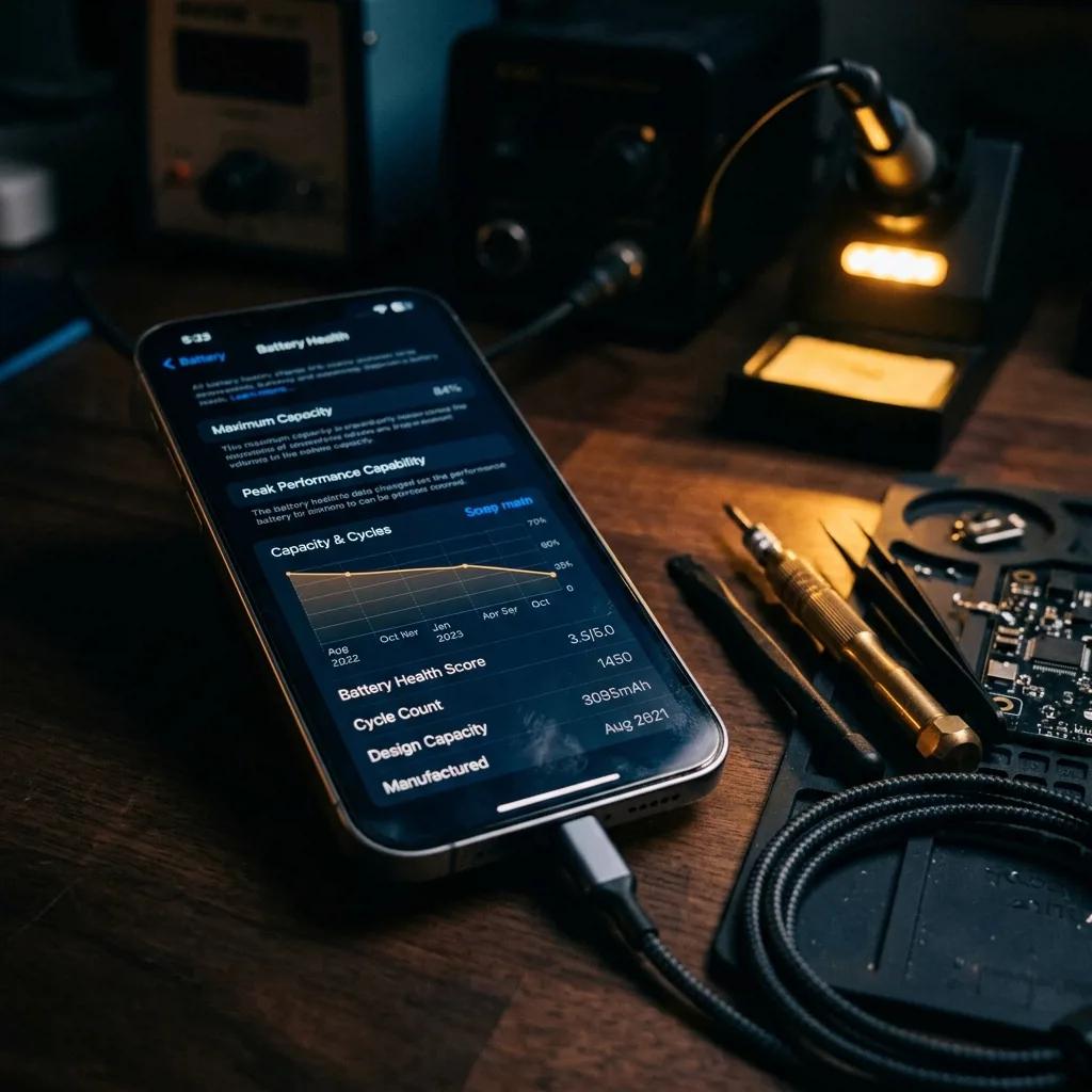 Диагностика аккумулятора iPhone 11 Pro Max в сервисе