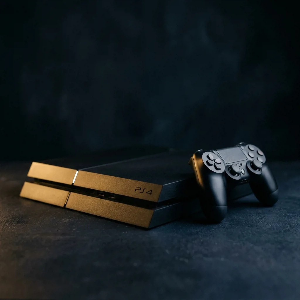 Игровая консоль PlayStation 4 в чёрном корпусе