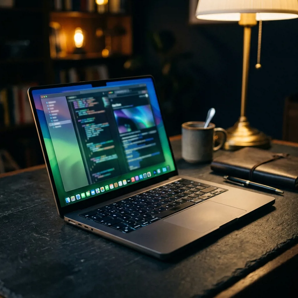 MacBook Pro в отличном состоянии с открытой крышкой