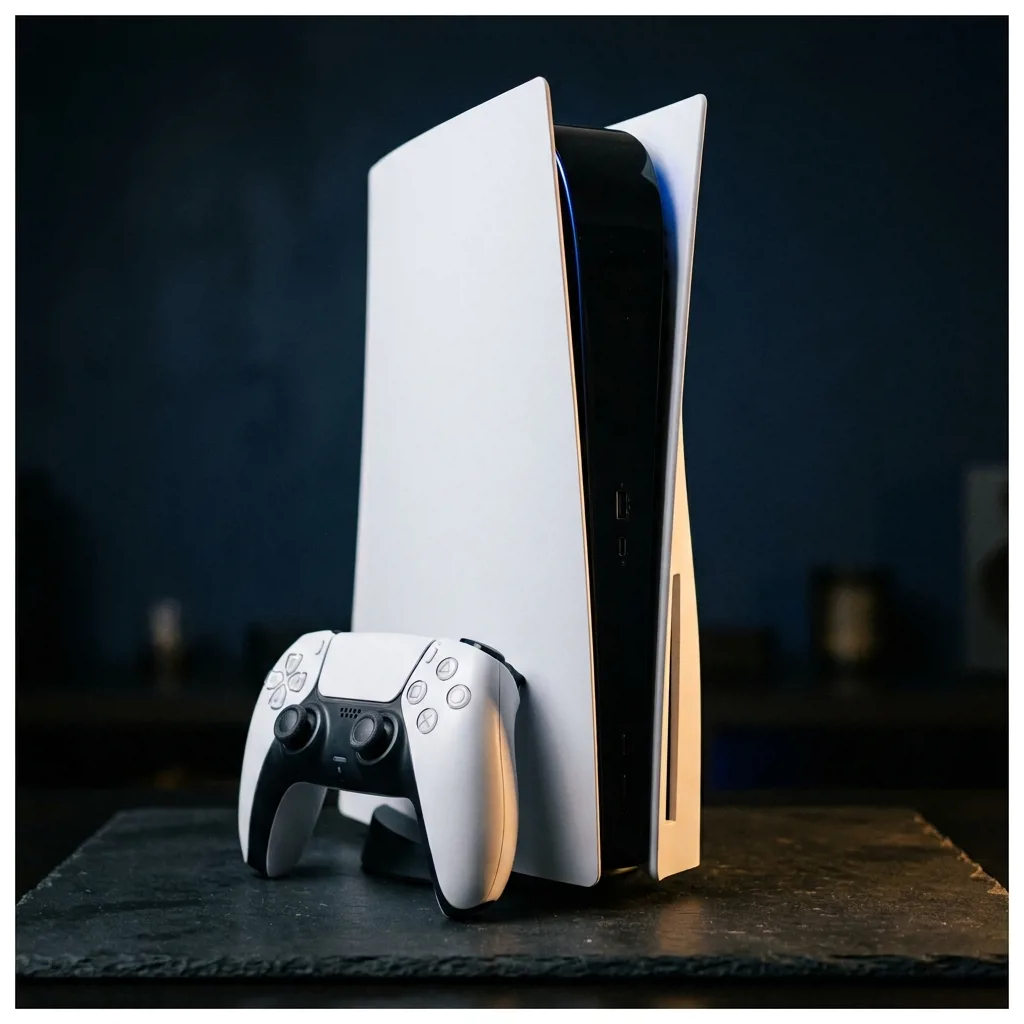 Игровая консоль PlayStation 5 на столе
