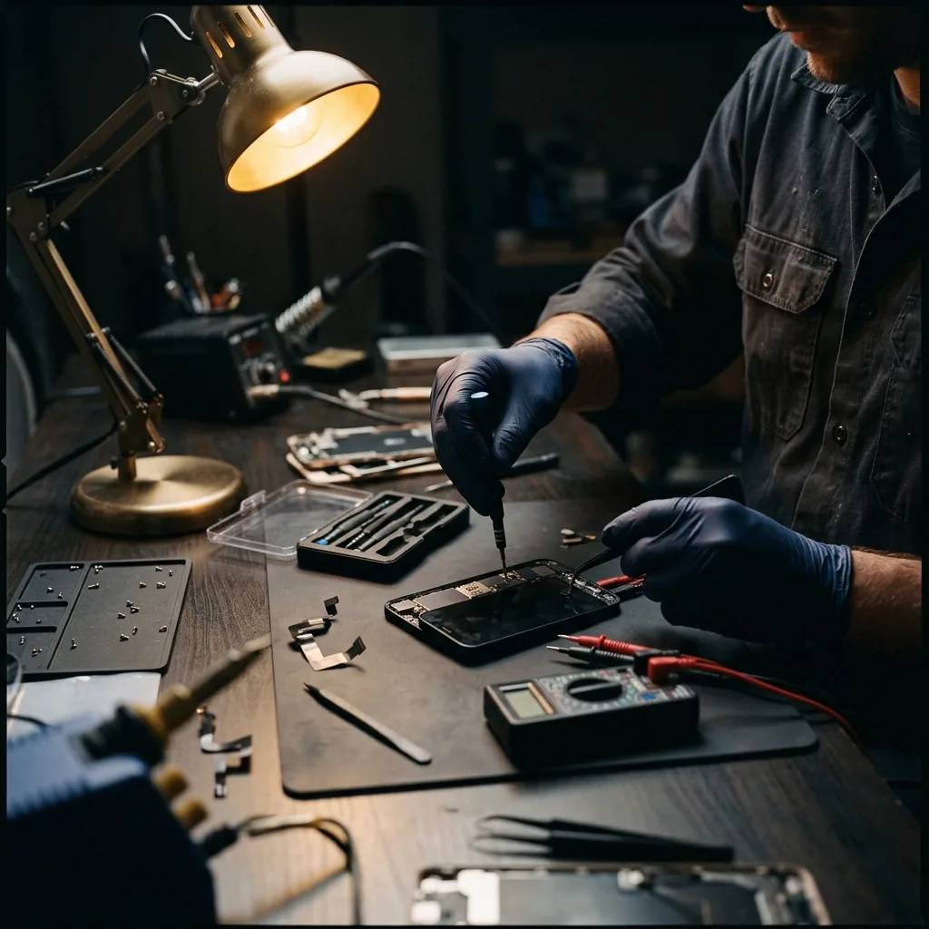 Проверка iPhone 13 mini перед продажей в мастерской