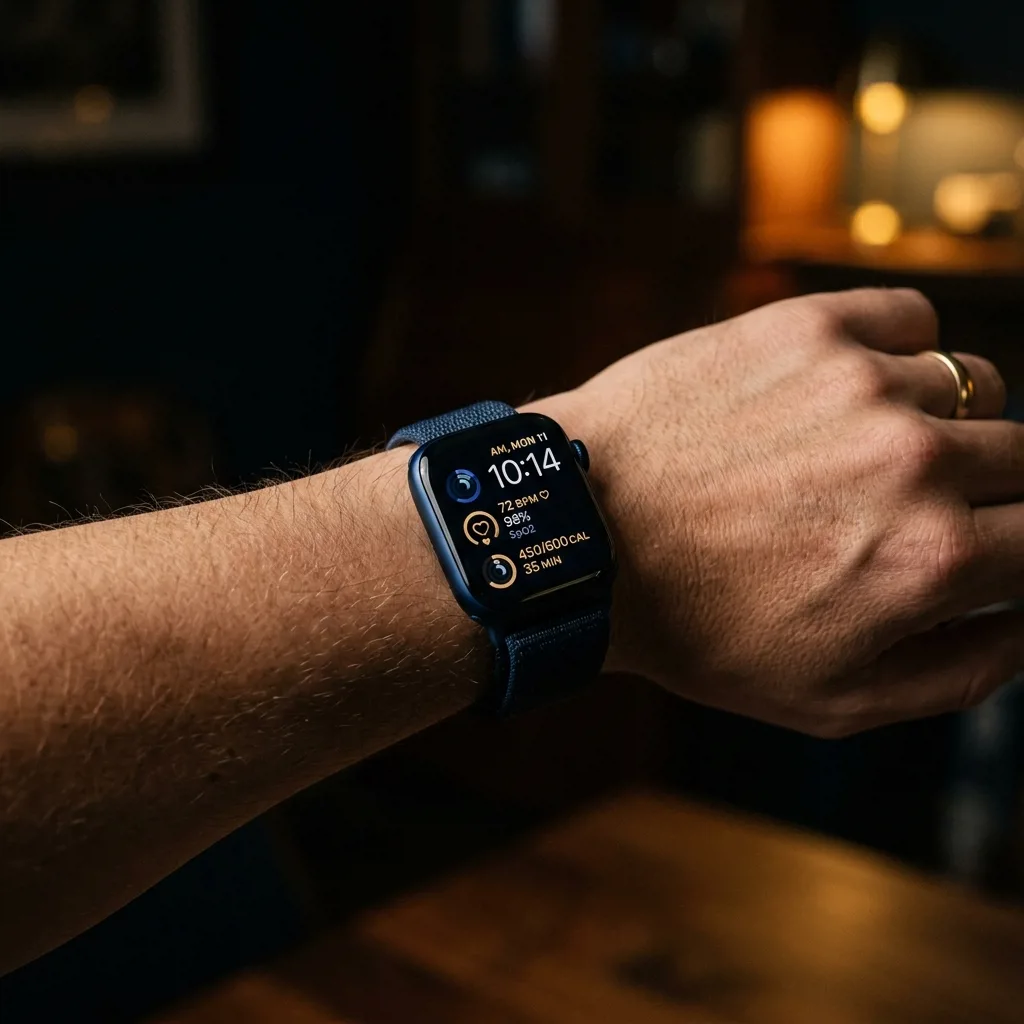 Apple Watch Series 6 на запястье — экран, датчики здоровья, ремешок
