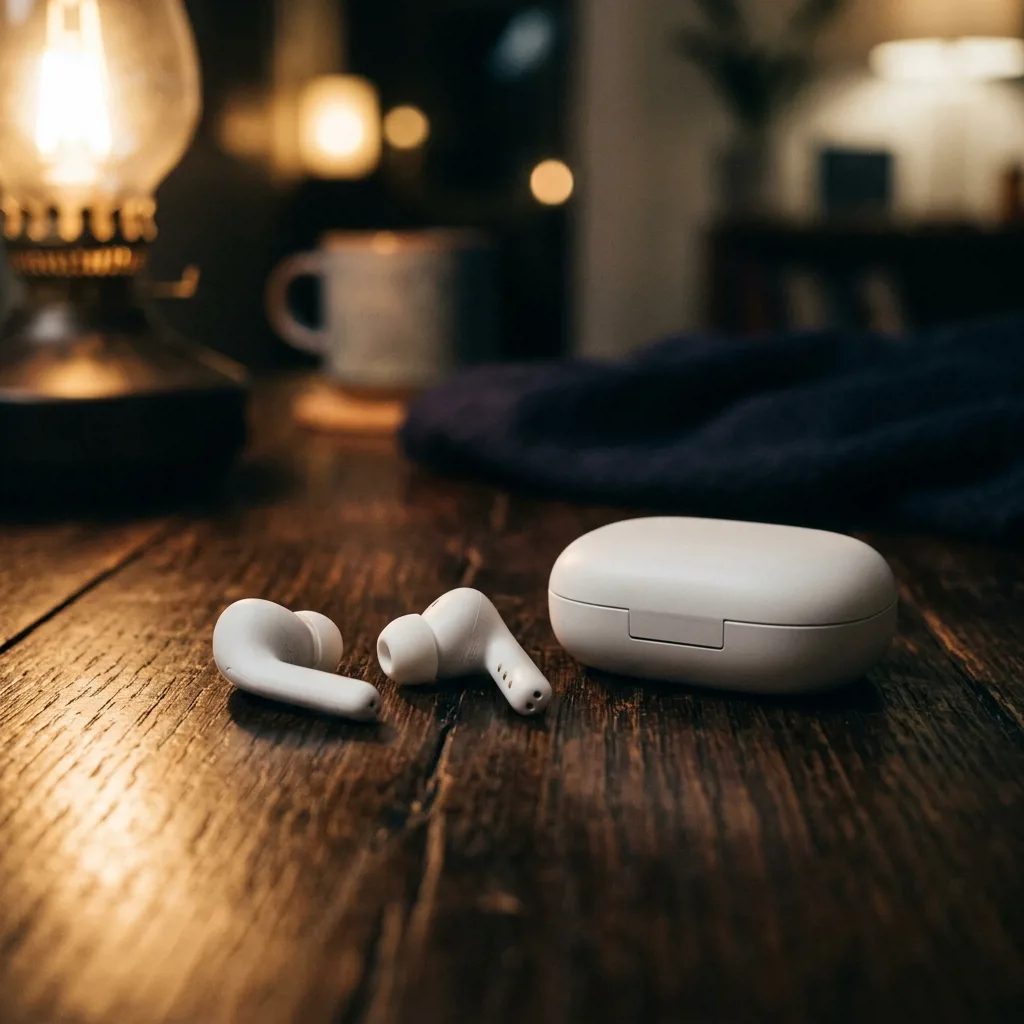 Наушники AirPods третьего поколения рядом с зарядным кейсом