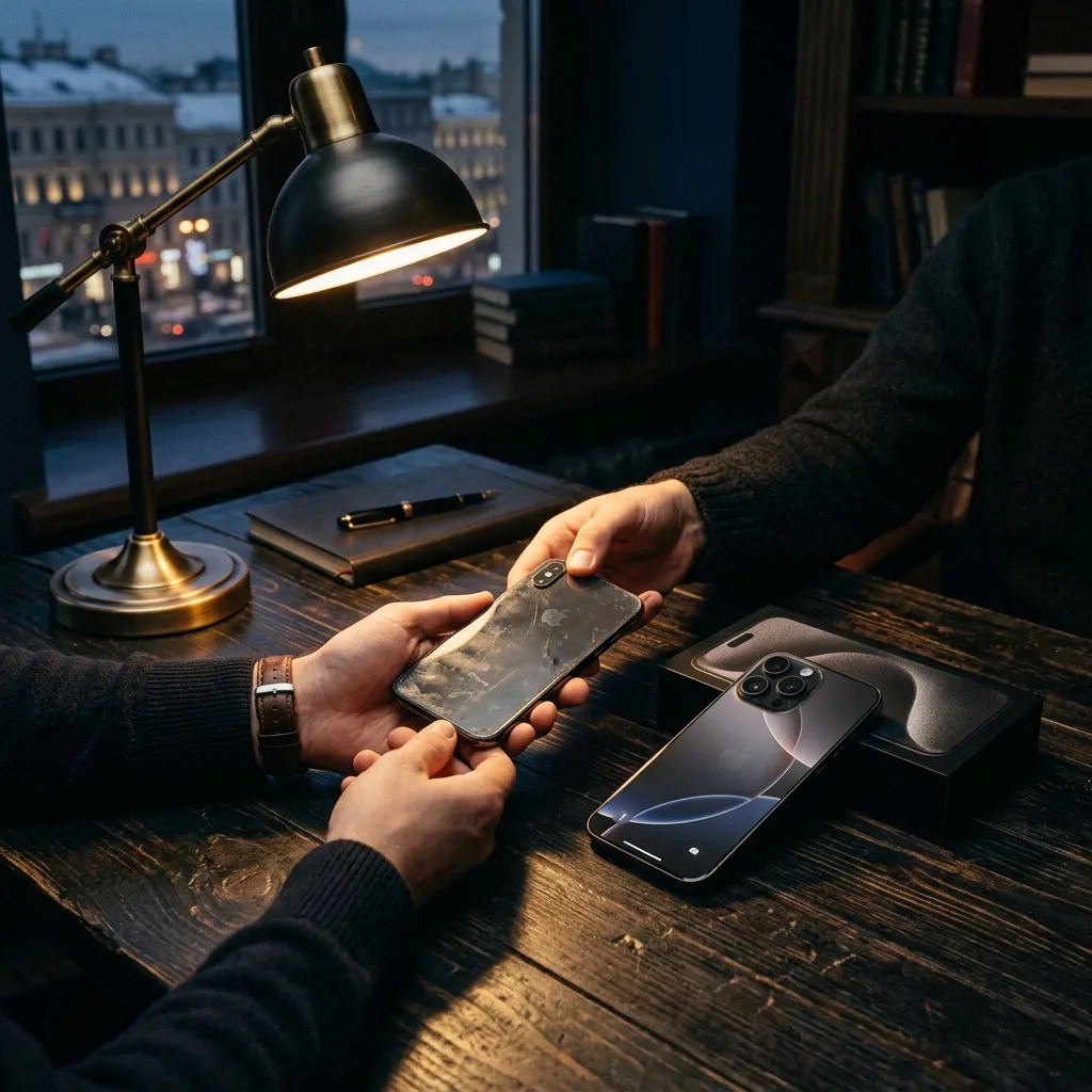 Обмен старого iPhone на iPhone 16 Pro Max 128 ГБ с доплатой в Санкт-Петербурге