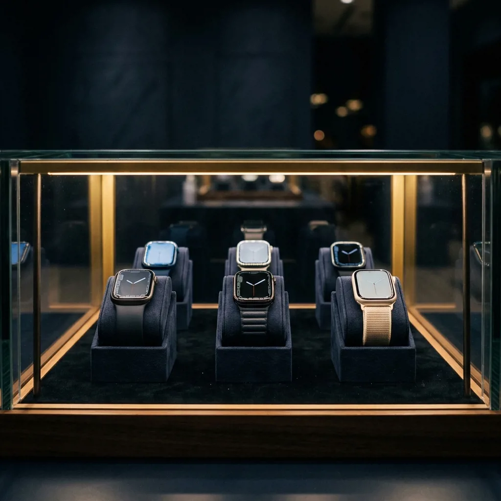 Витрина восстановленных Apple Watch в магазине Re:Скупка