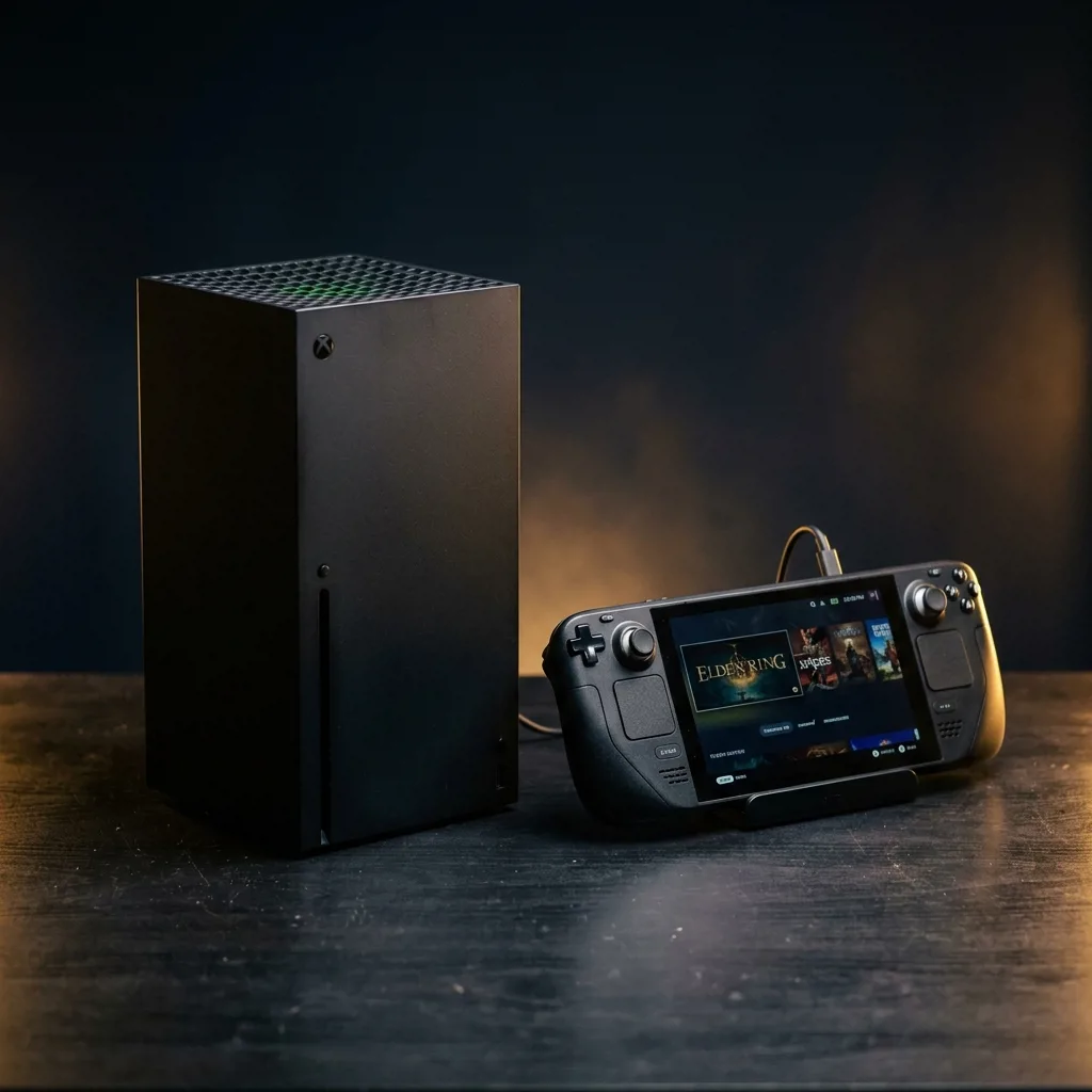 Консоль Xbox Series X и портативная приставка Steam Deck