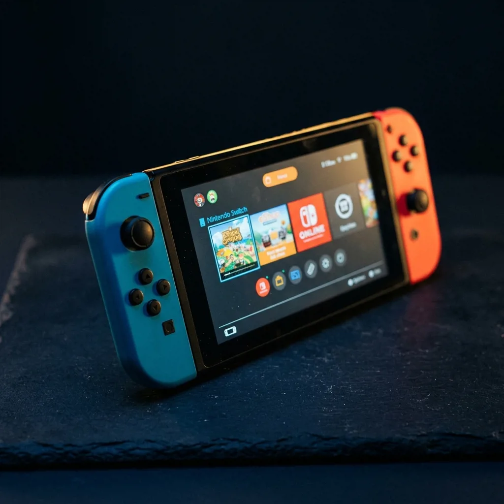 Игровая консоль Nintendo Switch с неоновыми джойконами