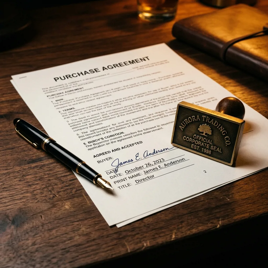 Официальный договор купли-продажи наушников с печатью