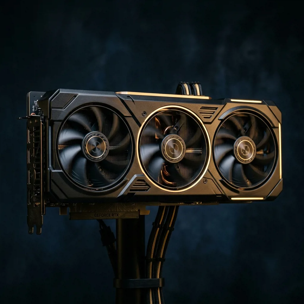 GeForce RTX 4090 вид спереди — три вентилятора и кожух