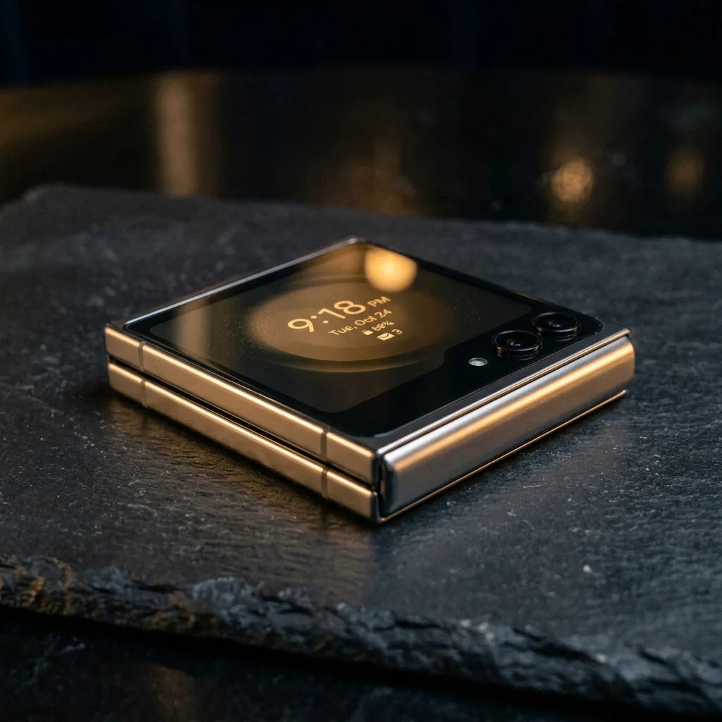 Samsung Galaxy Z Flip 5 в сложенном виде, внешний экран