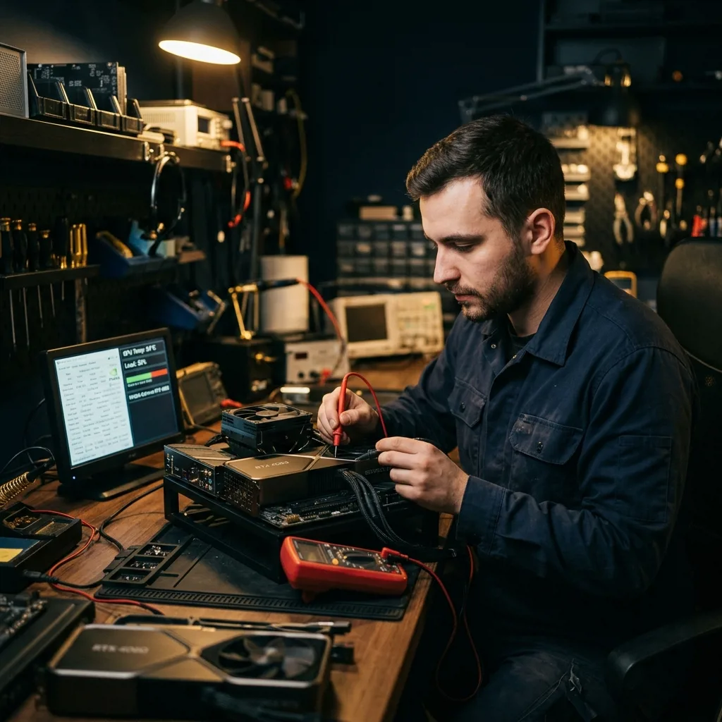 Проверка видеокарты GeForce RTX 4060 перед продажей в офисе Re:Скупка