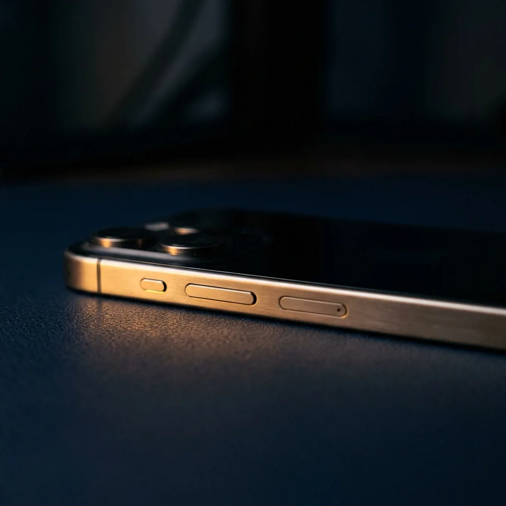 iPhone 16 Pro 256 ГБ — титановый корпус, вид сбоку